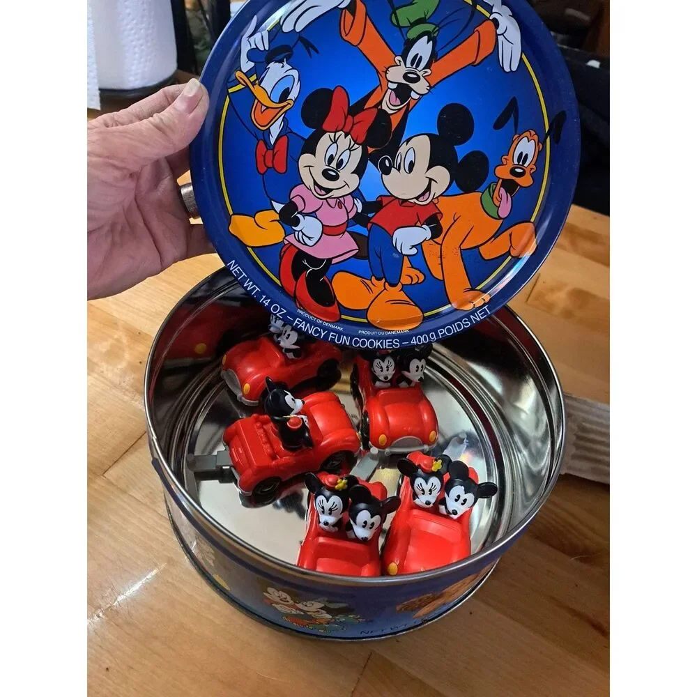Adorable set of 5 Mickey Mouse & Minnie Mouse Runaway Rail in Collectors Tin